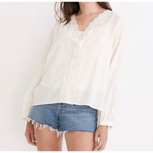 Womens Madewell Eyelet-Trim Twin Set Top W Cami